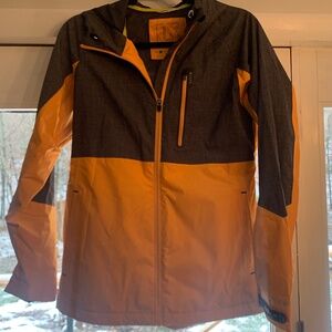 Burton Berkley shell rain jacket orange and grey - sz small